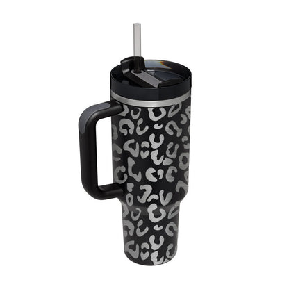 40 Oz Tumbler With Handle Straw Insulated, Stainless Steel