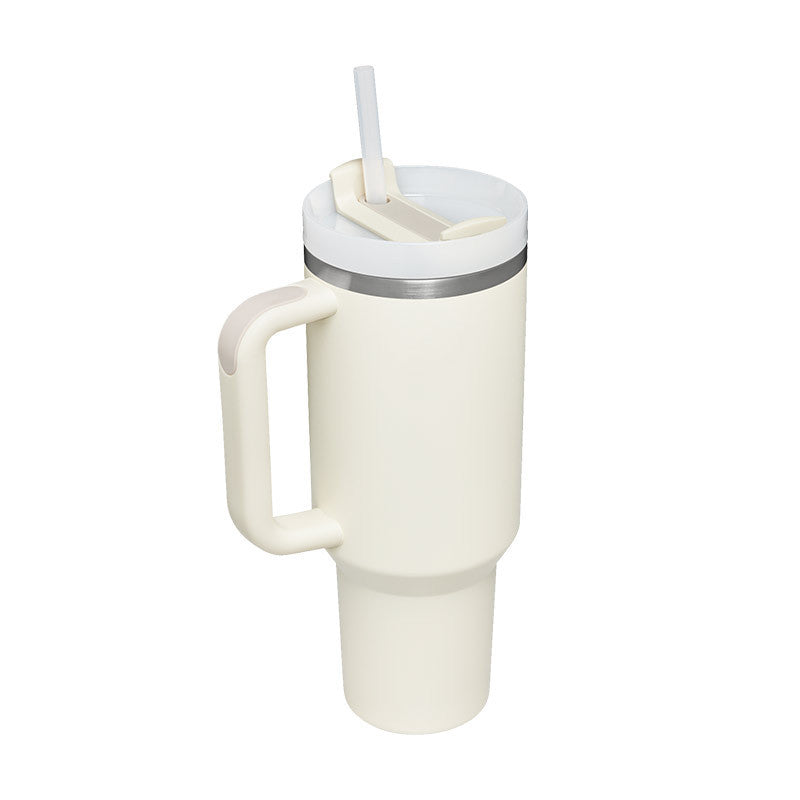 40 Oz Tumbler With Handle Straw Insulated, Stainless Steel