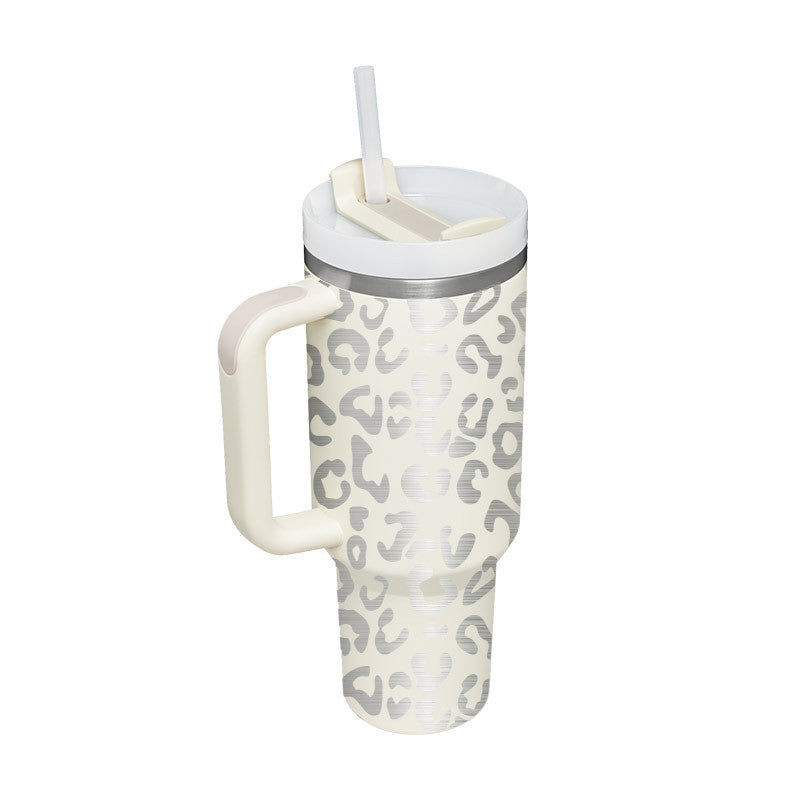 40 Oz Tumbler With Handle Straw Insulated, Stainless Steel